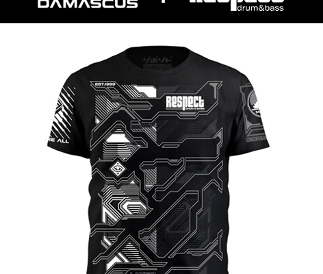 Get your Damascus + Respect Drum & Bass collab tee now!